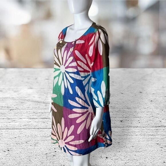 Marc Jacobs Floral Print 3/4 Sleeve Mini Dress - Picture 2 of 5